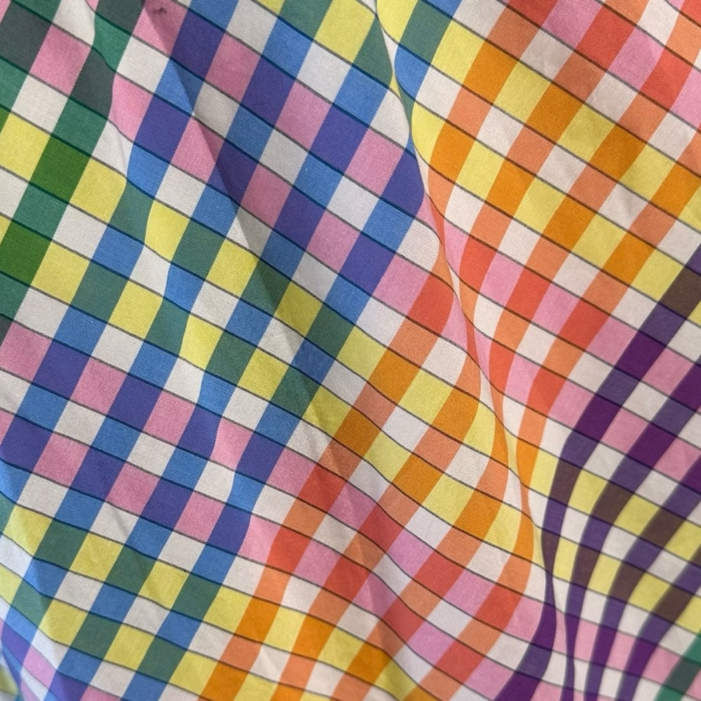 J.Crew Tie Neck Rainbow Gingham Dress Size 8 Plaid Preppy Bow Summer - Picture 15 of 16
